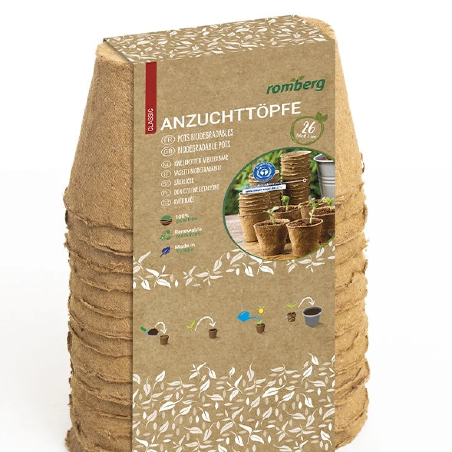 Anzuchttöpfe (biologisch abbaubar) - Säen, wachsen, umtopfen
