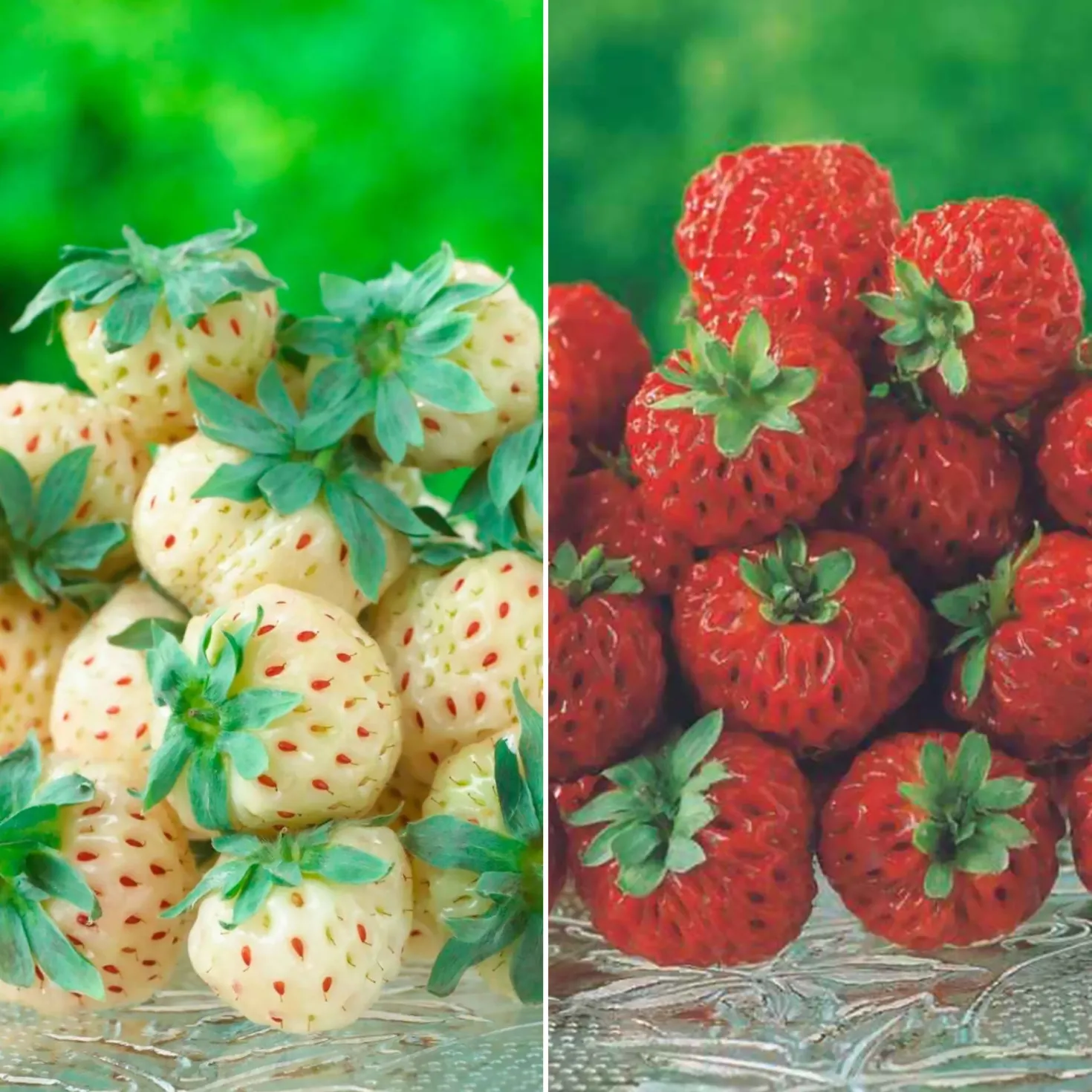 Erdbeeren-Kollektion 'Pineberry' & 'Framberry' (x4) - Weiße und rote Erdbeeren, einzigartig