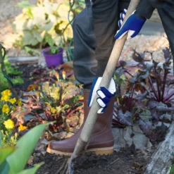 Leder-Gartenhandschuhe marineblau - Schutz für starke Hände