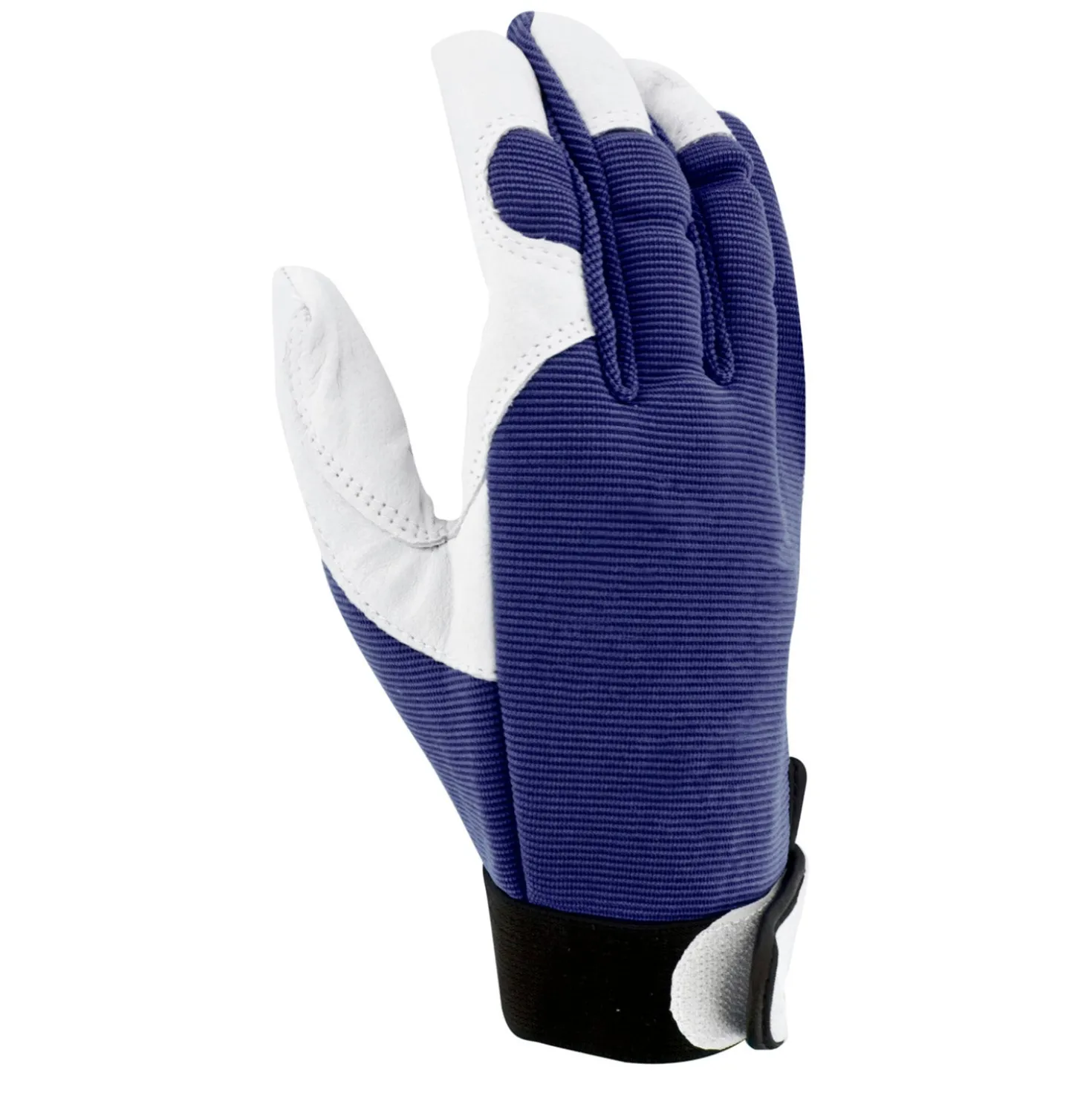 Leder-Gartenhandschuhe marineblau - Schutz für starke Hände