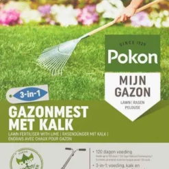 Pokon Bio Rasendünger mit Kalk - Grüner Rasen in einem Schritt